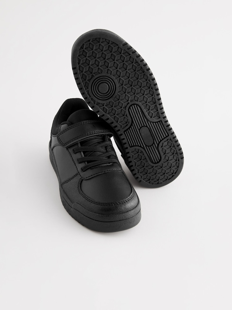 Black Standard Fit (F) School Elastic Lace Shoes - Image 5 of 5