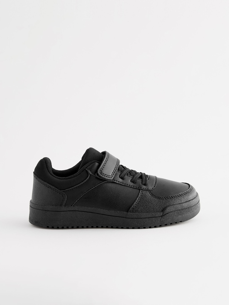 Black Wide Fit (G) School Elastic Lace Shoes - Image 2 of 5