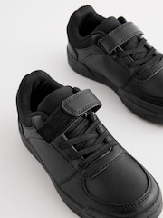 Black Wide Fit (G) School Elastic Lace Shoes - Image 3 of 5