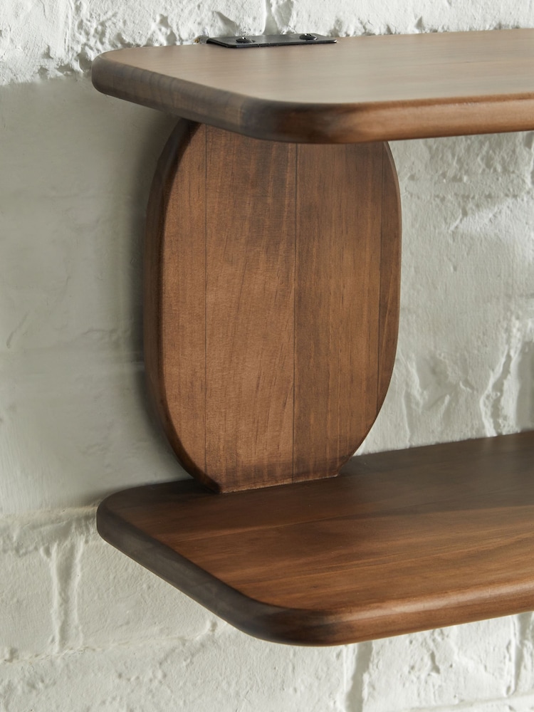 Brown Wood Organic Juno Wall Shelves - Image 2 of 6