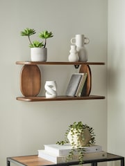 Brown Wood Organic Juno Wall Shelves - Image 3 of 6