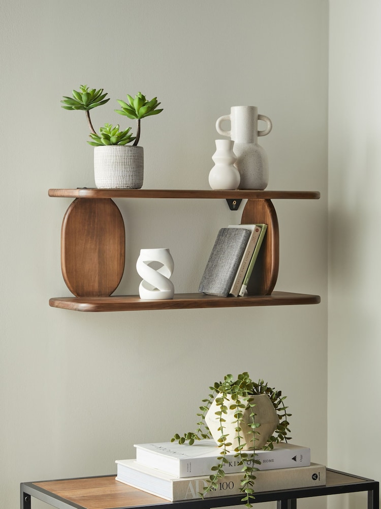 Brown Wood Organic Juno Wall Shelves - Image 3 of 6