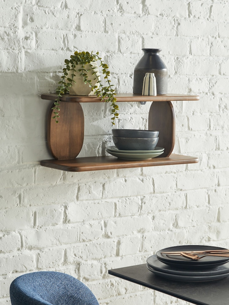 Brown Wood Organic Juno Wall Shelves - Image 4 of 6
