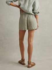 Reiss Sage Cleo Linen Garment Dyed Drawstring Shorts - Image 5 of 6