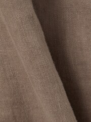 Reiss Mink Neutral Cleo Linen Garment Dyed Drawstring Shorts - Image 6 of 6