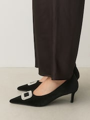 Black Forever Comfort® Low Jewel Trim Court Heels - Image 2 of 9