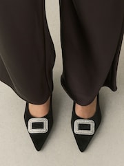 Black Forever Comfort® Low Jewel Trim Court Heels - Image 4 of 9