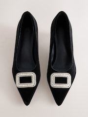 Black Forever Comfort® Low Jewel Trim Court Heels - Image 6 of 9