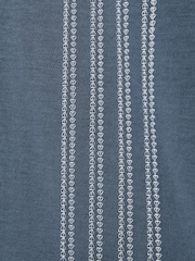 Reiss Airforce Blue Arlington Mercerised Cotton Embroidered Cuban Collar Shirt - Image 6 of 6
