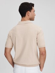 Reiss Camel Boston Cotton Blend Contrast Open Collar Shirt - Image 5 of 6