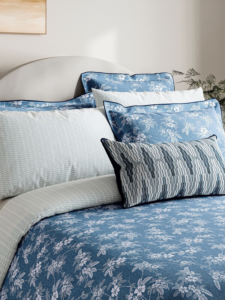 Bedeck of Belfast Chambray Blue Zayda Pillowcase 100% Cotton Pair - Image 1 of 3