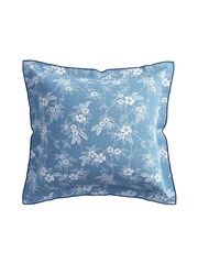 Bedeck of Belfast Chambray Blue Zayda Pillowcase 100% Cotton Pair - Image 3 of 3