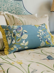 Sanderson Blue Kingfisher and Iris 100% Cotton Cushion - Image 1 of 6