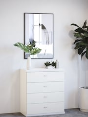 Wiemann Peyton White 4 Drawer Glass Chest - Image 1 of 1