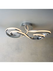Gallery Home Silver Niamh Flush Ceiling Light - Image 2 of 6
