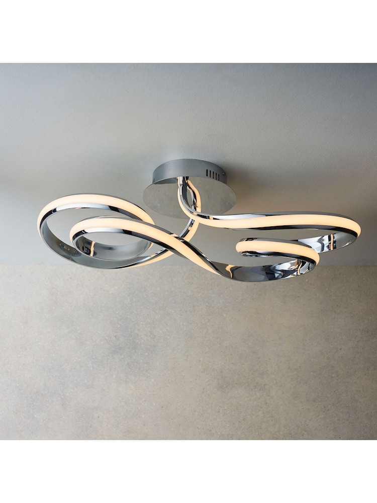 Gallery Home Silver Niamh Flush Ceiling Light - Image 2 of 6