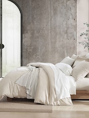 DKNY Cream Pure Washed Linen Duvet Cover and Pillowcase Set - Image 3 of 5