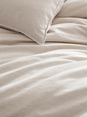 DKNY Cream Pure Washed Linen Duvet Cover and Pillowcase Set - Image 4 of 5