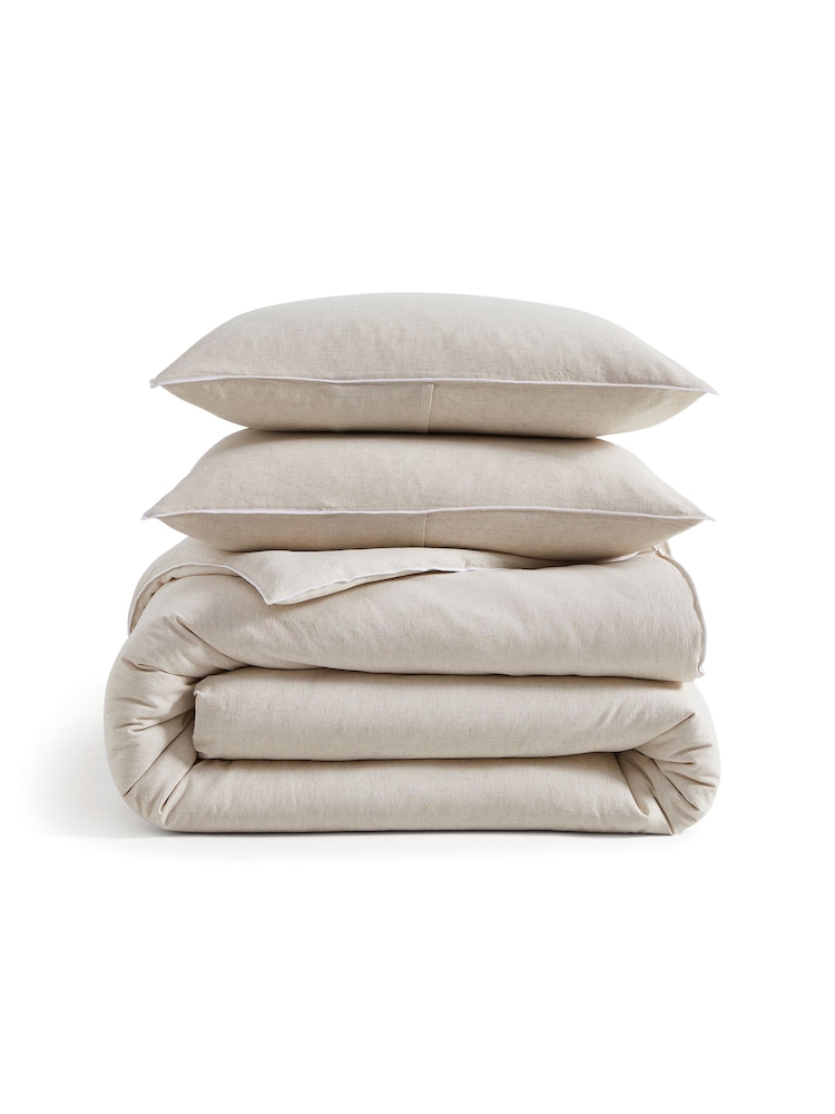 DKNY Cream Pure Washed Linen Duvet Cover and Pillowcase Set - Image 5 of 5