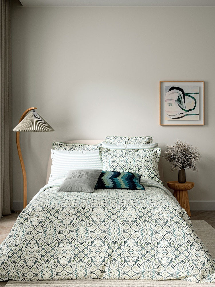 Bedeck of Belfast Celadon Hallie 100% Cotton Duvet Cover and Pillowcase Set - Image 1 of 4