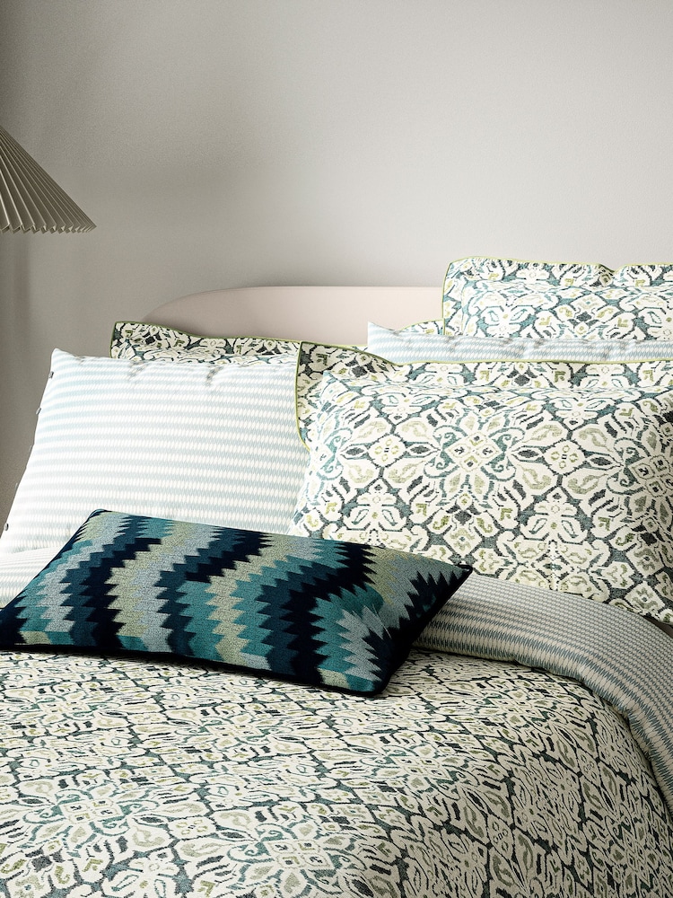 Bedeck of Belfast Celadon Hallie 100% Cotton Duvet Cover and Pillowcase Set - Image 2 of 4