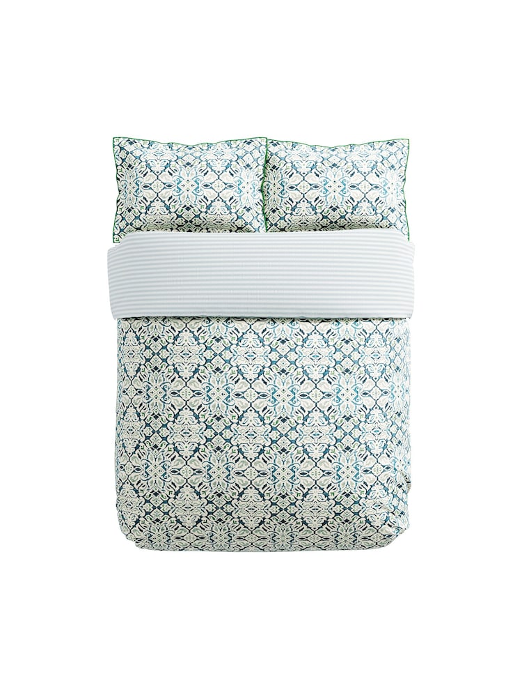 Bedeck of Belfast Celadon Hallie 100% Cotton Duvet Cover and Pillowcase Set - Image 4 of 4