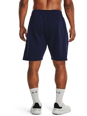 Under Armour Navy Blue/White Rival Fleece Shorts - Image 3 of 6