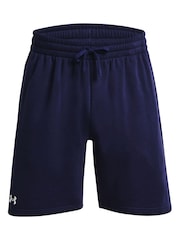 Under Armour Navy Blue/White Rival Fleece Shorts - Image 5 of 6
