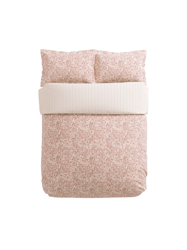 Bedeck of Belfast Coral 100% Cotton Celina Duvet Cover and Pillowcase Set - Image 4 of 4