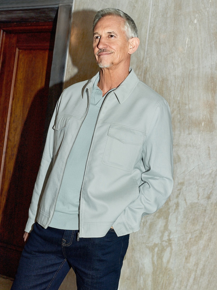 Light Grey Linen Blend Shacket - Image 1 of 10