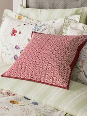 V&A Red Rosalie 100% Cotton Cushion - Image 3 of 6