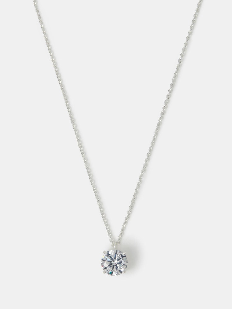 Accessorize Sterling Silver Round Cut Pendant Necklace - Bilde 1 av 1