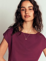 Boden Purple Supersoft Slash Neck T-Shirt - Image 3 of 4