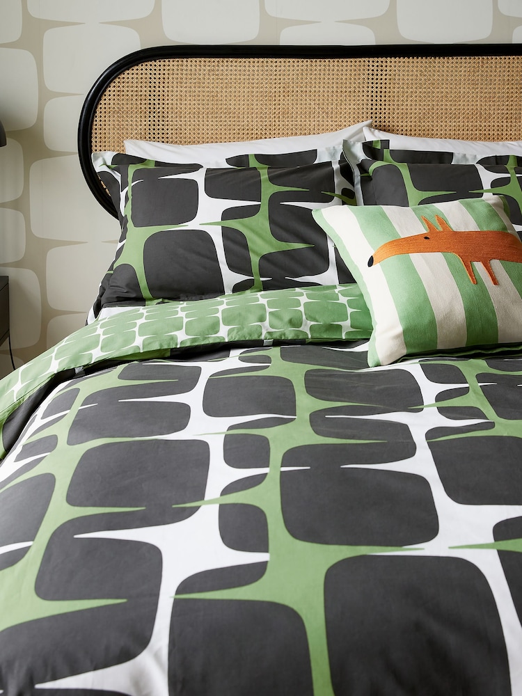 Scion Green Going 100% Cotton Lohka Duvet Cover and Pillowcase Set - Image 2 of 4