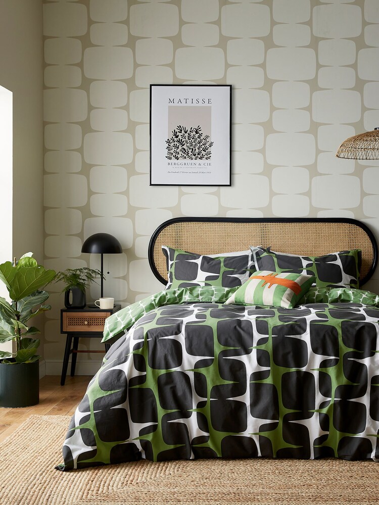 Scion Green Going 100% Cotton Lohka Duvet Cover and Pillowcase Set - Image 4 of 4 Scion Green Going 100% Cotton Lohka Duvet Cover and Pillowcase Set - Image 4 of 4
