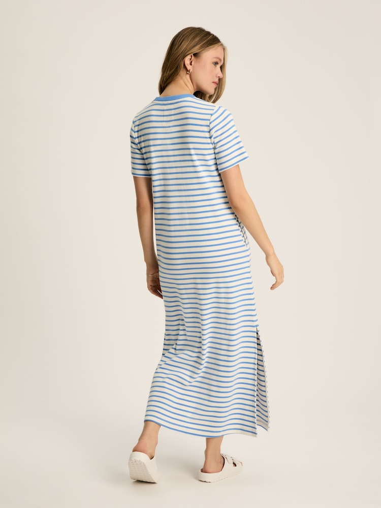 Joules Cleo Blue/White Striped Midi Dress - Image 2 of 6