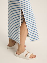 Joules Cleo Blue/White Striped Midi Dress - Image 4 of 6