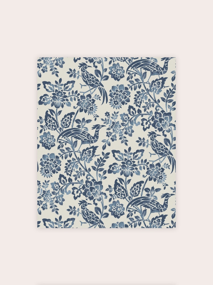 Laura Ashley Dark Seaspray Blue Adain Palace A4 Wallpaper Sample - Image 2 of 2