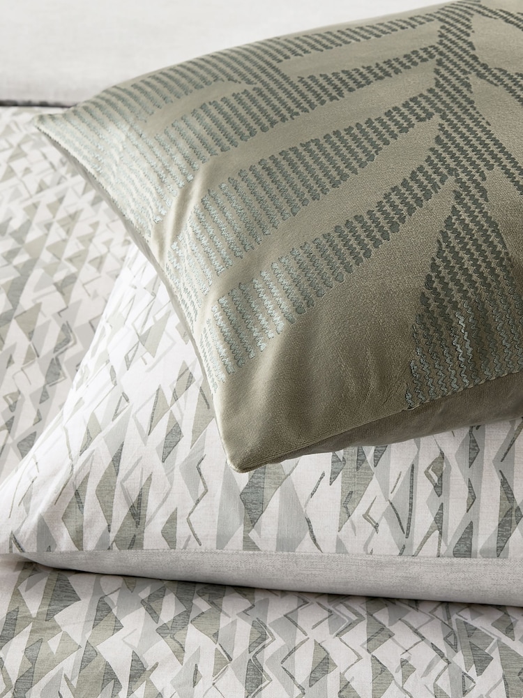 Nalu Nicole Scherzinger Mist Green Dune 100% Cotton Duvet Cover and Pillowcase Set - Image 2 of 5
