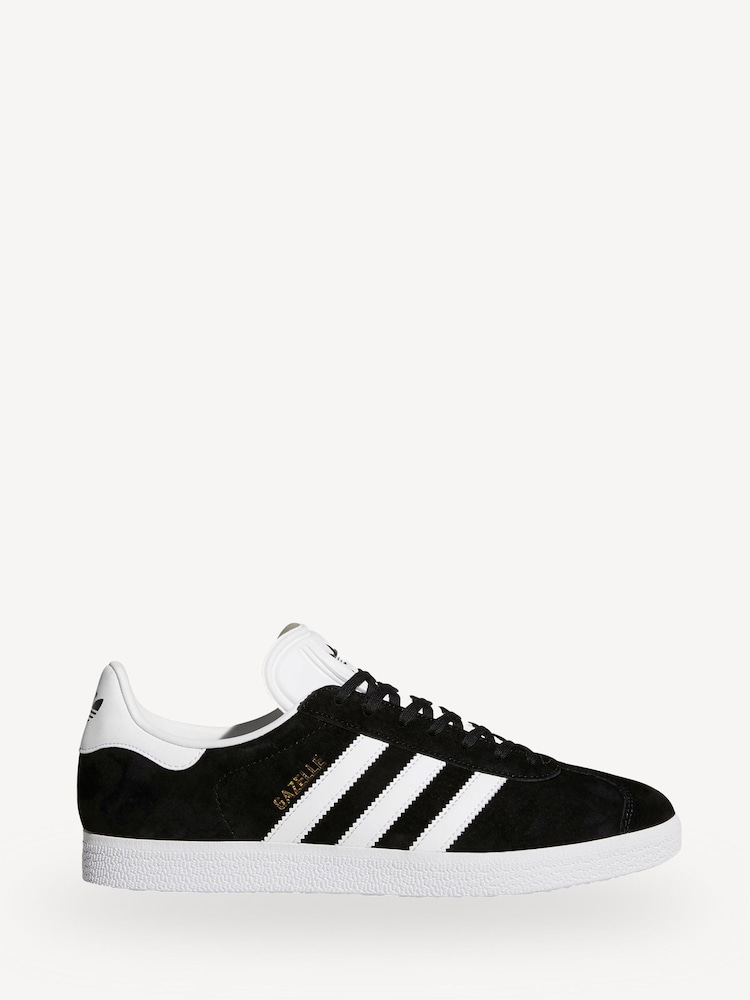 adidas Originals White/Black Gazelle Trainers - Image 3 of 8