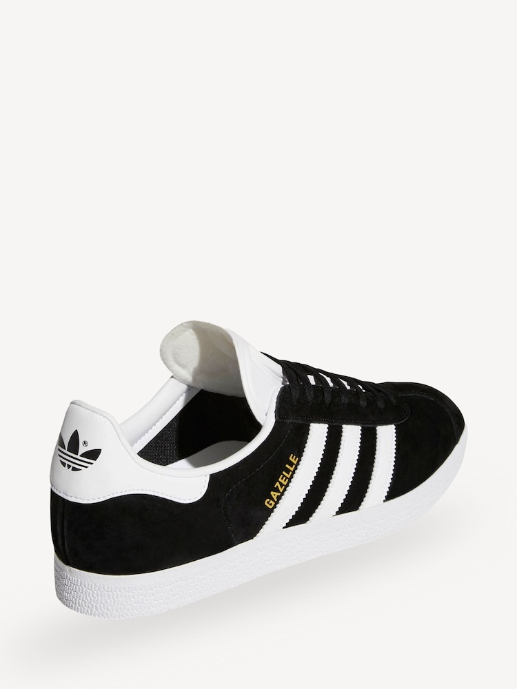 adidas Originals White/Black Gazelle Trainers - Image 4 of 8