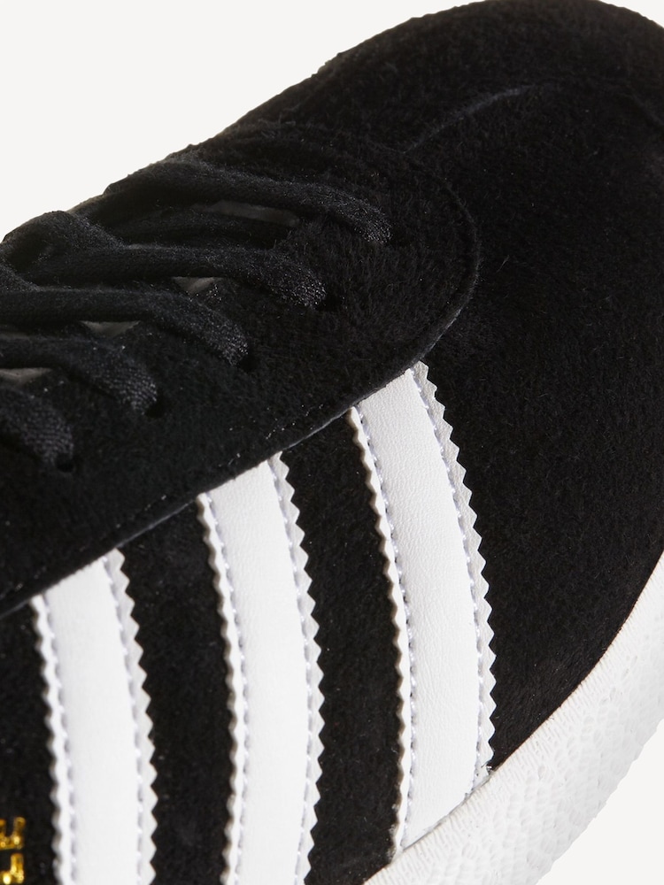 adidas Originals White/Black Gazelle Trainers - Image 6 of 8