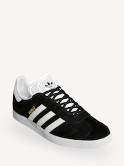 adidas Originals White/Black Gazelle Trainers - Image 1 of 1