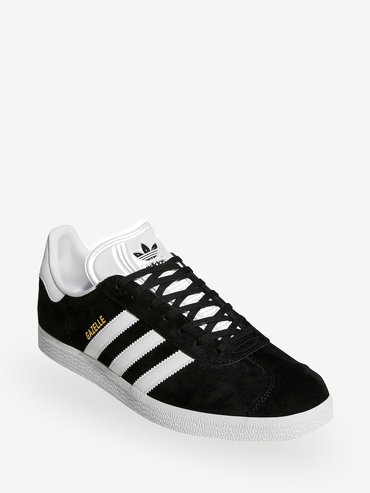 adidas Originals White/Black Gazelle Trainers - Image 1 of 1