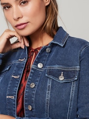 Dark Blue Fuller Bust Denim Jacket - Image 4 of 5