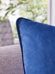 Bright Blue 43 x 43cm Matte Velvet Cushion - Image 2 of 4