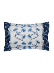V&A Indigo Blue Scrolling Carnation 100% Cotton Duvet Cover and Pillowcase Set - Image 4 of 4