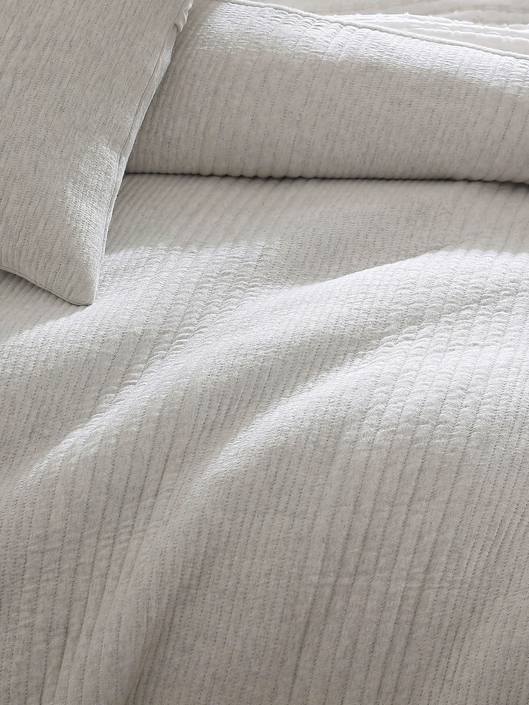 DKNY Heather Pure Ribbed Jersey Duvet Cover and Pillowcase Set - Image 4 of 4