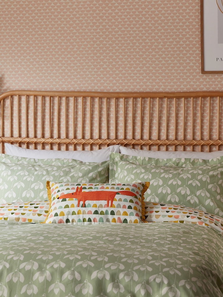 Scion Sage Snowdrop 100% Cotton Duvet Cover and Pillowcase Set - Image 2 of 4