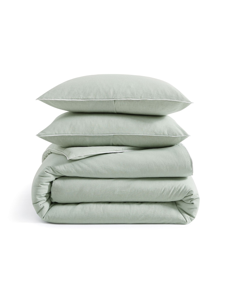 DKNY Sage Pure Washed Linen Duvet Cover and Pillowcase Set - Image 4 of 4